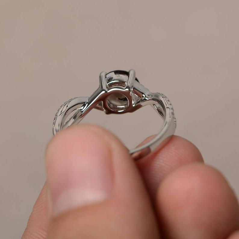 1.75 Ct Round Cut Smoky Quartz Infinity Promise Band Ring In 925 Sterling Silver