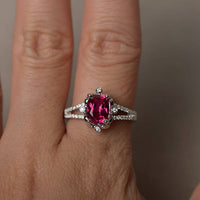 2.50 Ct Cushion Cut Red Ruby Vintage Engagement Wedding Ring In 925 Sterling Silver