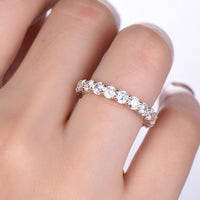 2 CT Round Cut CZ Diamond 925 Sterling Silver Full Eternity Anniversary Band Ring