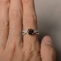 1.75 Ct Round Cut Smoky Quartz Infinity Promise Band Ring In 925 Sterling Silver