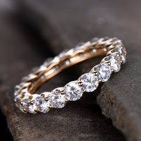 2 CT Round Cut CZ Diamond 925 Sterling Silver Full Eternity Anniversary Band Ring