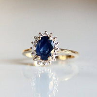 3 CT Round Cut Blue Sapphire Diamond 925 Sterling Silver Halo Engagement Ring