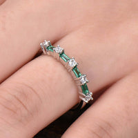 1 CT Baguette Cut Emerald Diamond Wedding Band Ring