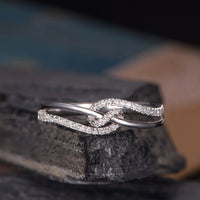 0.75 Ct Round Cut White Diamond Love Knot Engagement Ring In 925 Sterling Silver