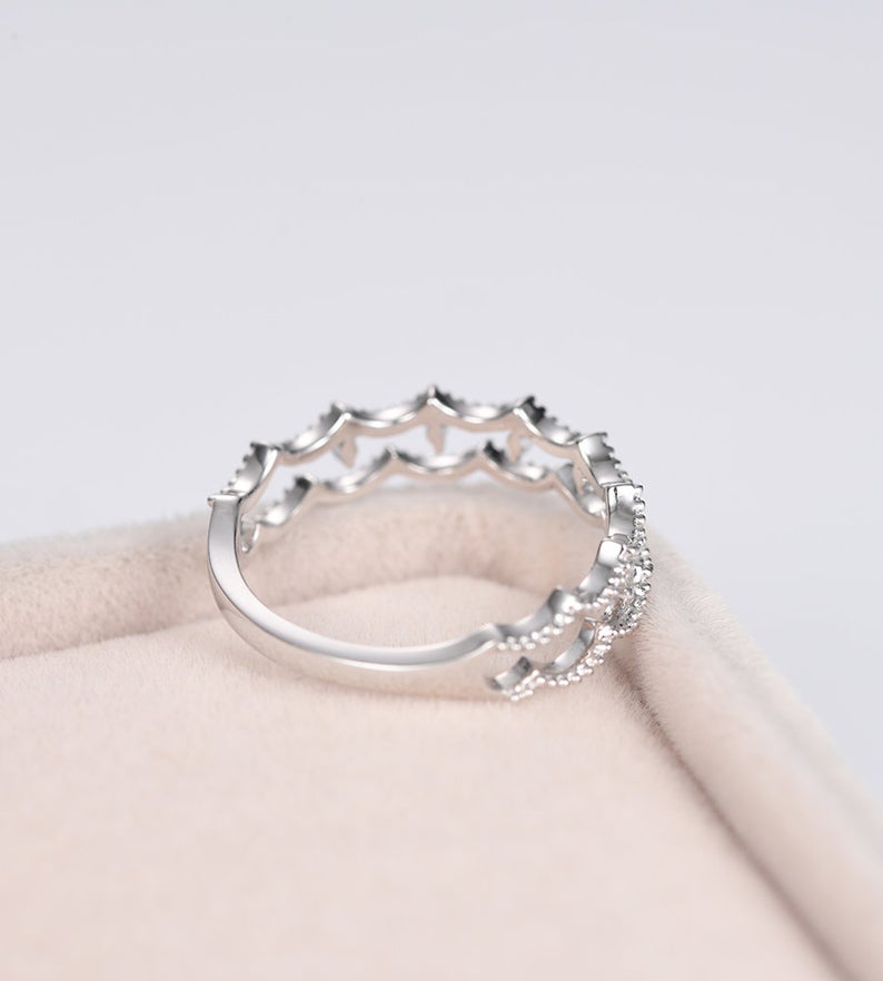 1.25 Round Cut Diamond 925 Sterling Silver Half Eternity Stacking Engagement Band Ring