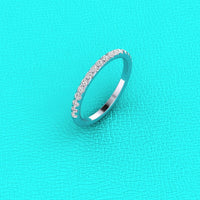 1.20 CT Round Cut White Diamond White Gold Over On 925 Sterling Silver Half Eternity Band Ring