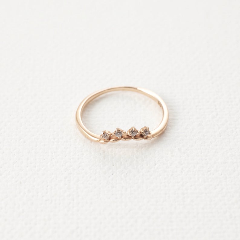 1.20 CT Round Cut Diamond Rose Gold Over On 925 Sterling Silver Crown Eternity Band Ring
