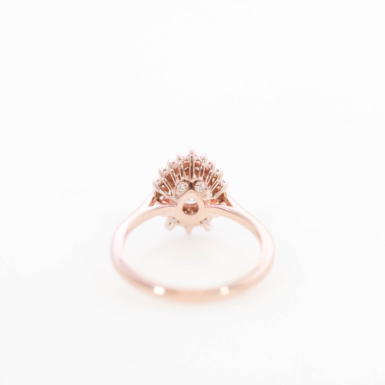 1 CT Pear Cut Diamond 925 Sterling Silver Halo Engagement Ring