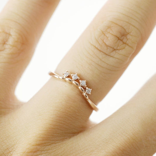 1.20 CT Round Cut Diamond Rose Gold Over On 925 Sterling Silver Crown Eternity Band Ring