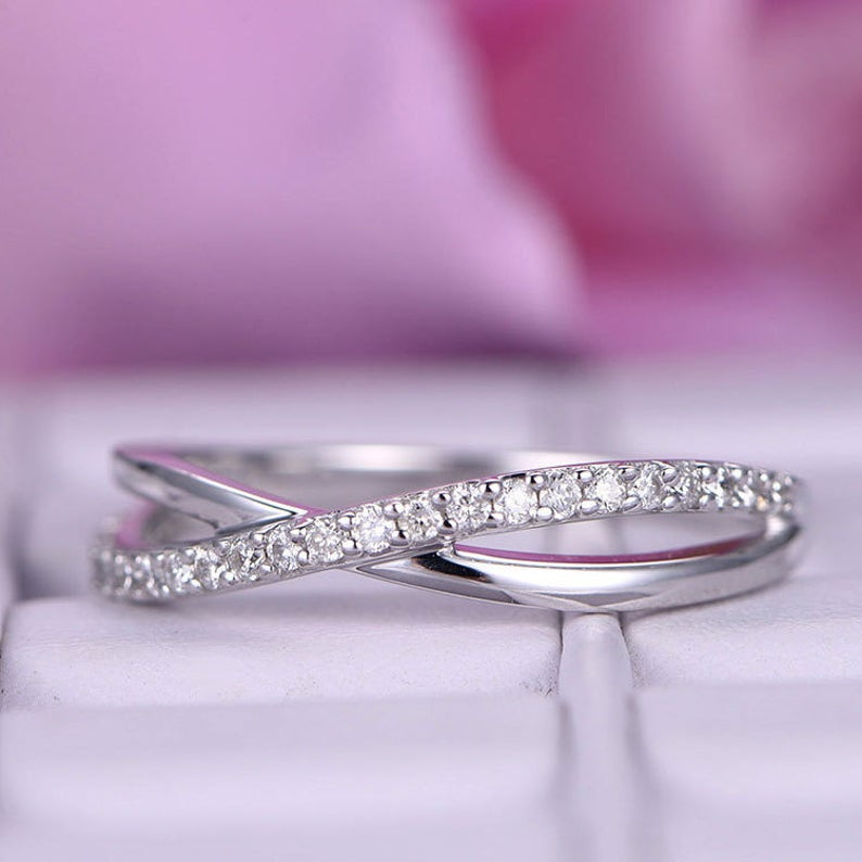 0.75 Ct Round Cut Diamond 925 Sterling Silver Infinity Promise Gift Ring For Her