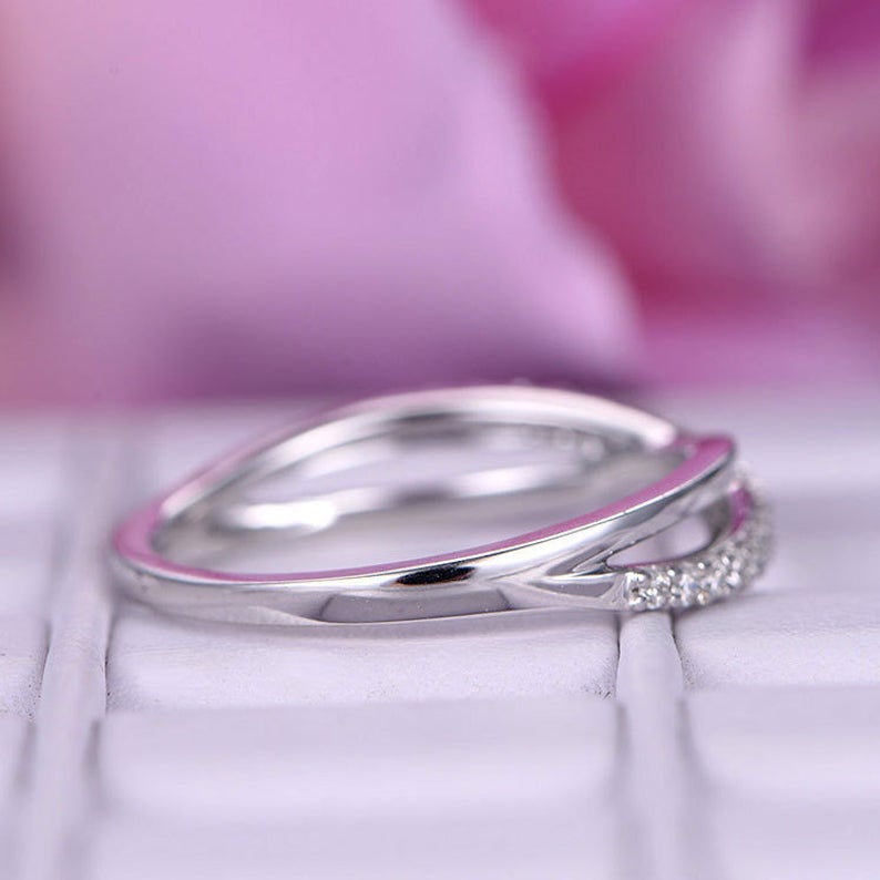 0.75 Ct Round Cut Diamond 925 Sterling Silver Infinity Promise Gift Ring For Her