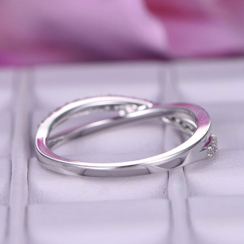 0.75 Ct Round Cut Diamond 925 Sterling Silver Infinity Promise Gift Ring For Her