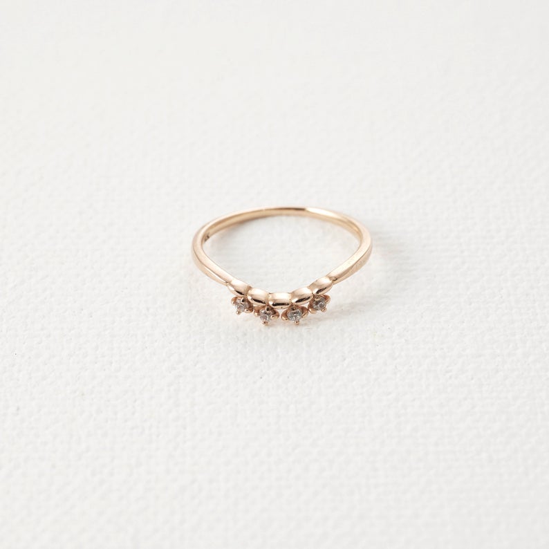 1.20 CT Round Cut Diamond Rose Gold Over On 925 Sterling Silver Crown Eternity Band Ring