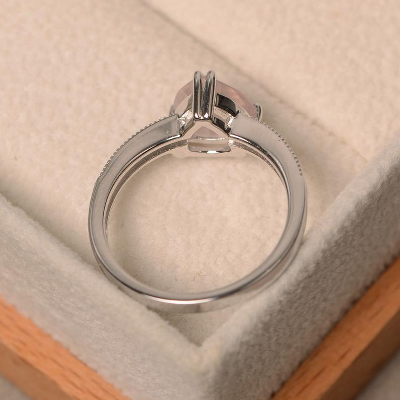 2.00 Ct Trillion Cut Pink Quartz 925 Sterling Silver Solitaire W/Accents Engagement Ring - atjewels.in