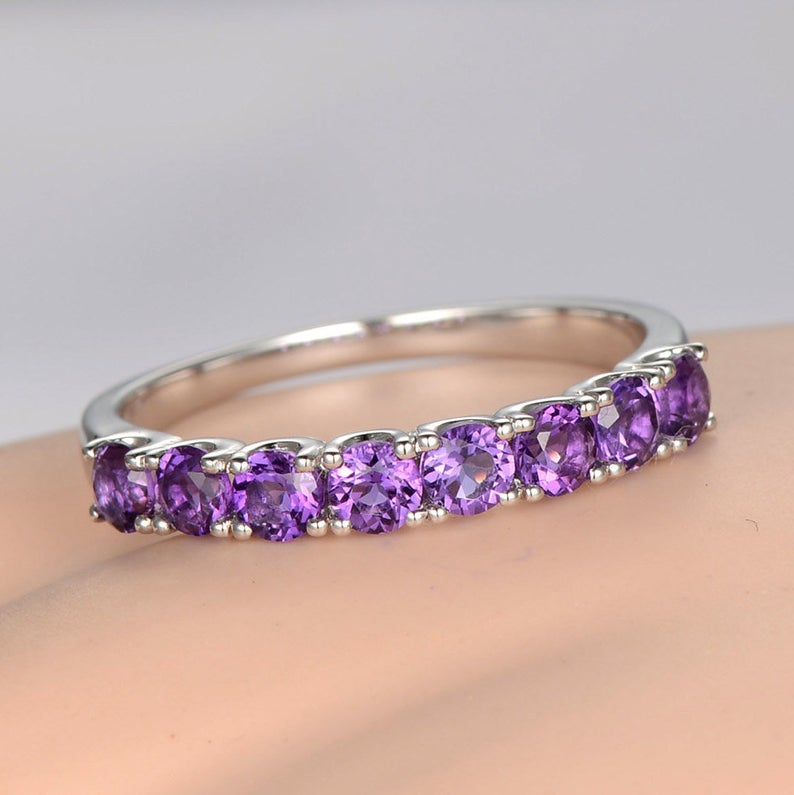 Gemstone & Diamond Baguette Eternity Ring – Ntinga Jewellery