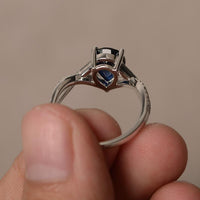 2.10 Ct Pear Cut Blue Sapphire 925 Sterling Silver Infinity Promise/Engagement Ring