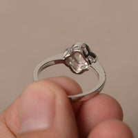 1.20 CT Round Cut Morganite & White CZ 925 Sterling Silver Pretty Engagement Ring