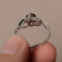 1 Ct Round Cut Red Garnet Infinity Engagement Ring In 925 Sterling Silver