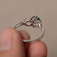 1 Ct Round Cut London Blue Topaz 925 Sterling Silver Infinity Engagement ring