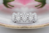 1 CT Oval Cut Diamond 925 Sterling Silver Half Eternity Wedding Band Ring