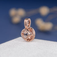 1.00 CT Round Cut Morganite Rose Gold Over On 925 Sterling Silver Women's Pendant