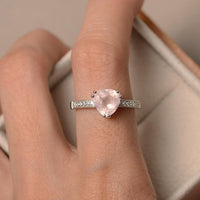 2.00 Ct Trillion Cut Pink Quartz 925 Sterling Silver Solitaire W/Accents Engagement Ring