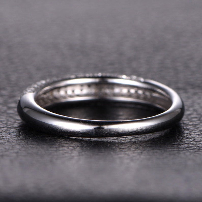 1.20 Ct Brilliant Cut Round Diamond Half Eternity Wedding Band Ring In 925 Sterling Silver