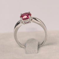 1 Ct Round Cut Red Ruby 925 Sterling Silver Proposal/Engagement Solitaire Ring