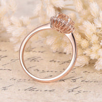 1.50 Ct Oval Cut Peach Morganite Rose Gold Over On 925 Sterling Silver Halo Engagement Ring