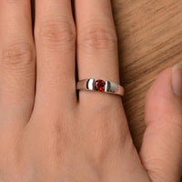 1 Ct Round Cut Red Garnet 925 Sterling Silver Solitaire January Birthstone Ring