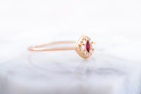 1 CT marquise Cut Red Ruby Diamond 925 Sterling Silver Halo Engagement Ring