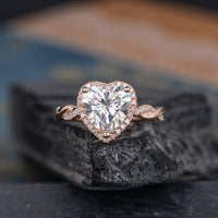 1 CT Heart Cut Diamond Rose Gold Over On 925 Sterling Silver Infinity Wedding Ring