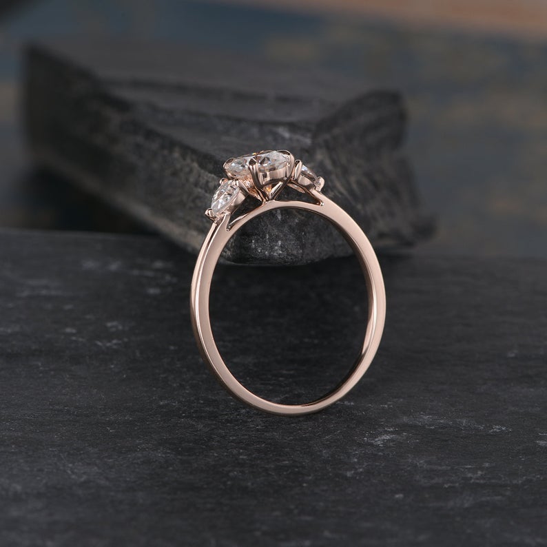 1.25 Ct Round & Pear Cut Three-Stone Promise Gift Ring In 925 Sterling Silver