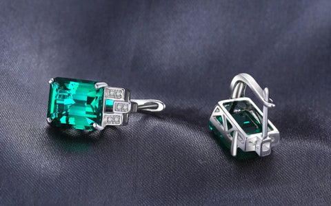 Buy 2 Total Carat Emerald Cut Solitaire 4 Prongs Basket Set White  Moissanite Earrings in 18K White Gold Over Silver,baguette Studs,birthday  Gift Online in India - Etsy