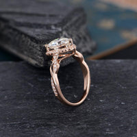 1 CT Heart Cut Diamond Rose Gold Over On 925 Sterling Silver Infinity Wedding Ring