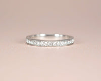 1.20 CT Round Cut Diamond White Gold Over On 925 Sterling Silver Eternity Band Pave Set Ring