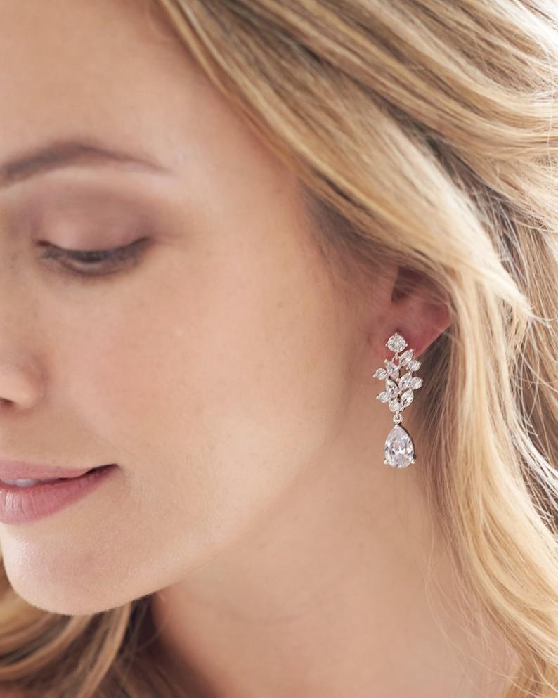 2.50 Ct Brilliant Cut Diamond 925 Sterling Silver Unique Anniversary Gift Earrings For Her