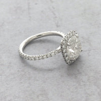 1 CT Cushion Cut Diamond 925 Sterling Silver Halo Engagement Ring