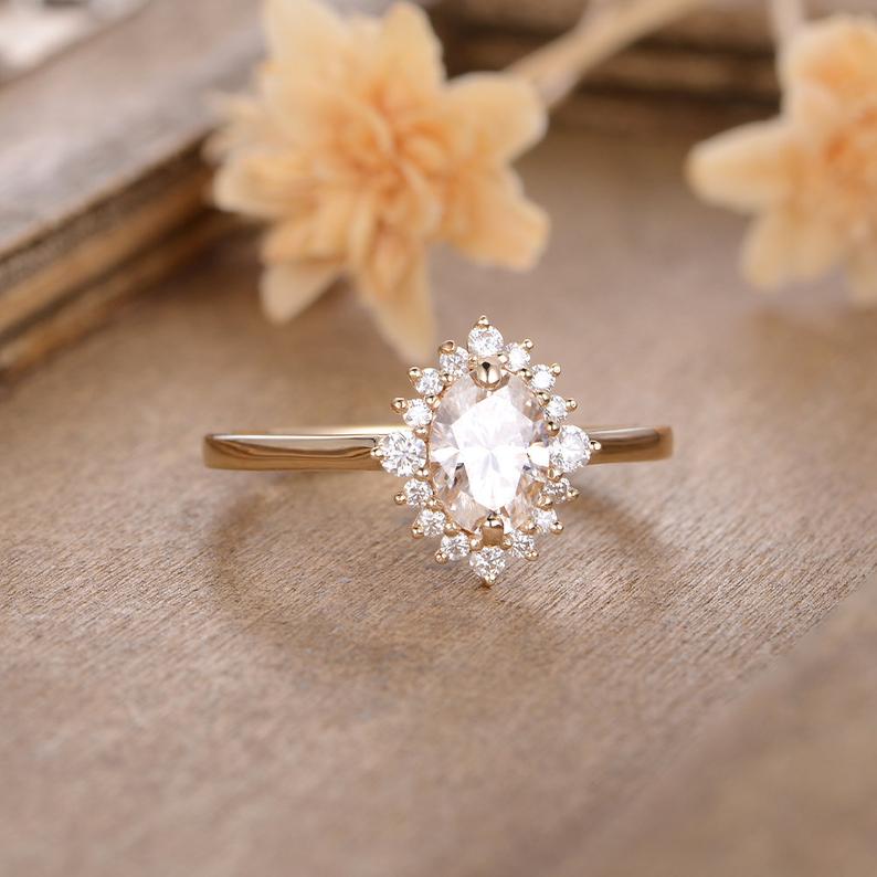 2 CT Oval Cut Diamond 925 Sterling Silver Halo Anniversary Gift For Women