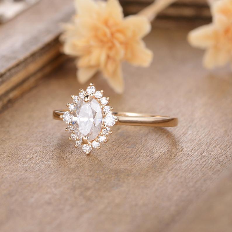 2 CT Oval Cut Diamond 925 Sterling Silver Halo Anniversary Gift For Women