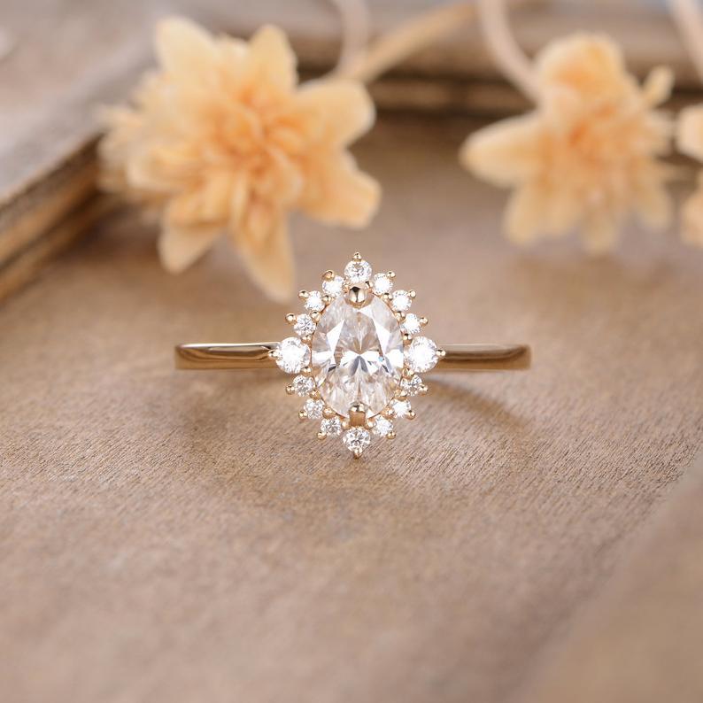 2 CT Oval Cut Diamond 925 Sterling Silver Halo Anniversary Gift For Women