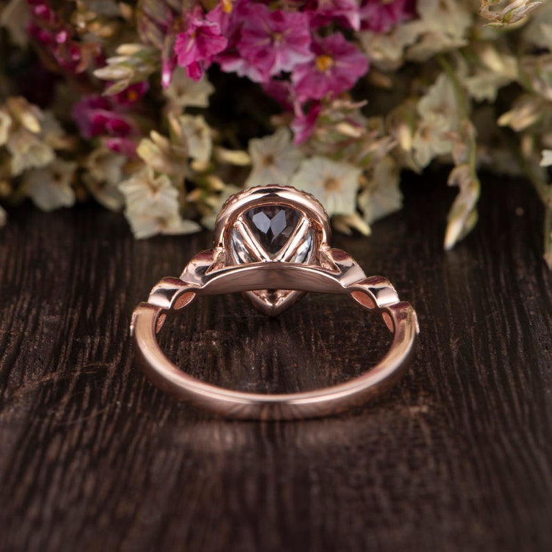 1 CT Pear Cut Aquamarine Diamond 925 Sterling Silver Halo Anniversary Gift