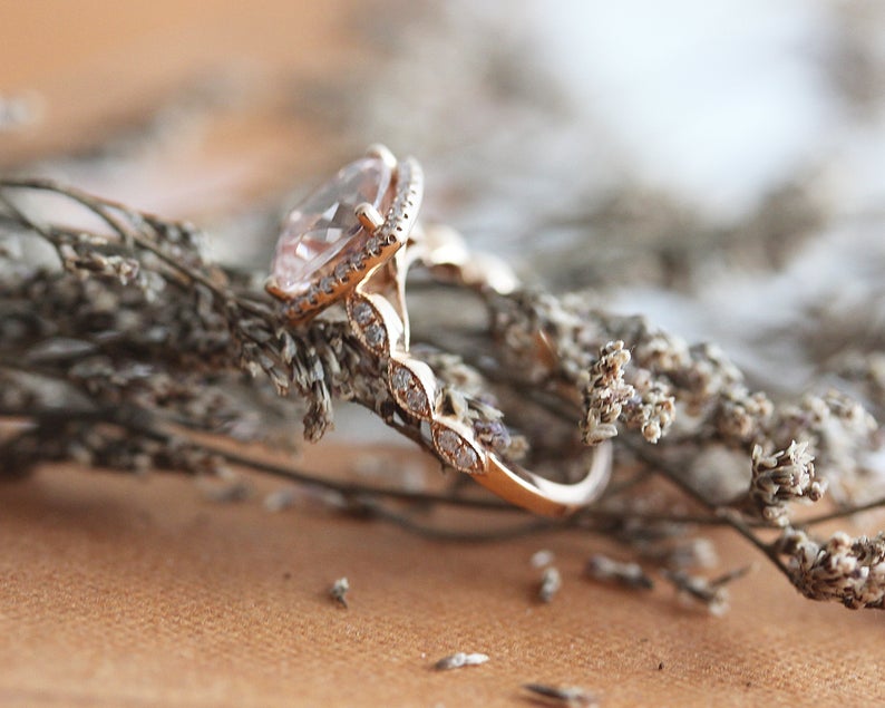 2 CT Cushion Cut Pink Morganite Diamond 925 Sterling Silver Halo Engagement Ring