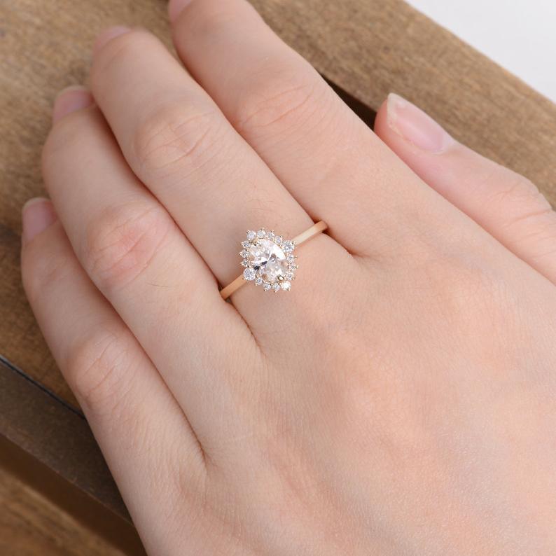 2 CT Oval Cut Diamond 925 Sterling Silver Halo Anniversary Gift For Women