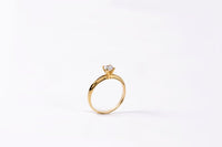 1 CT Round Cut Diamond Yellow Gold Over On 925 Sterling Silver Solitaire Engagement Ring