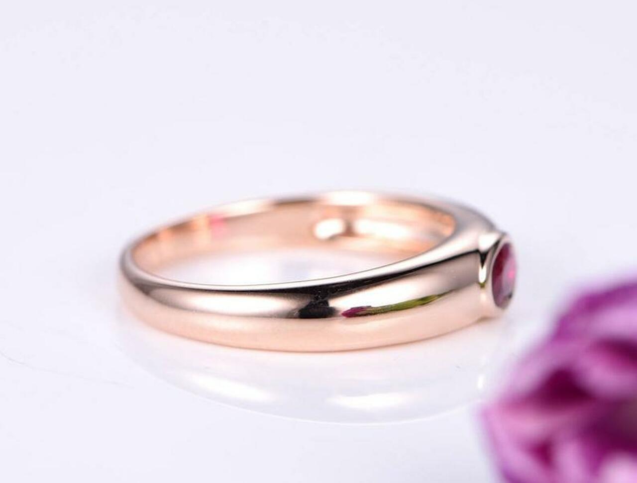 1.00 Ct Oval Cut Red Ruby Rose Gold Over On 925 Sterling Silver July Birthstone Solitaire Ring