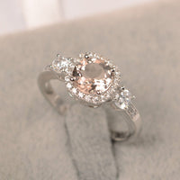 2.30 Ct Cushion Cut Morganite 925 Sterling Silver Halo Engagement Wedding Ring