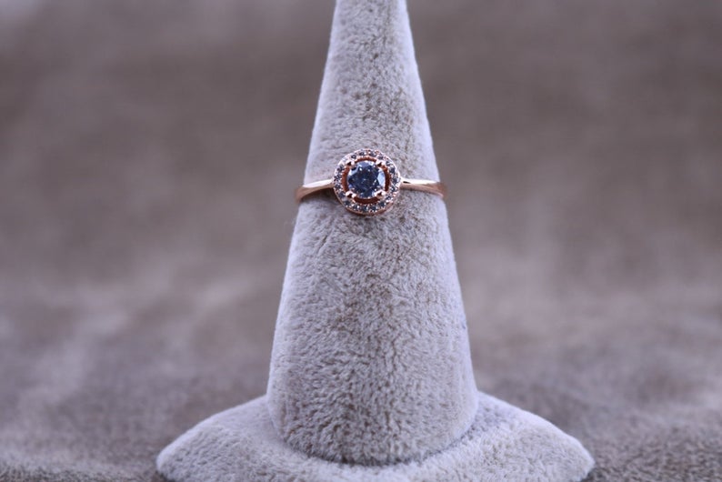 1 CT Round Cut Diamond 925 Sterling Silver Halo Engagement Ring