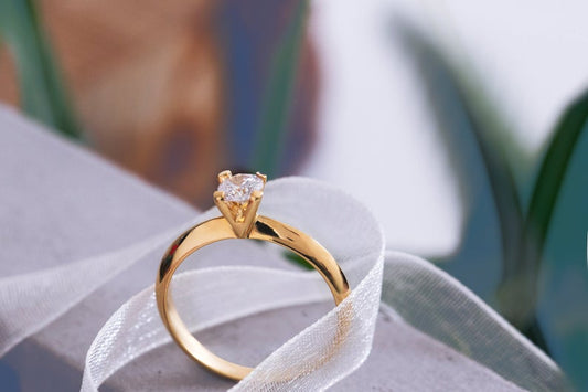 1 CT Round Cut Diamond Yellow Gold Over On 925 Sterling Silver Solitaire Engagement Ring