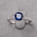 1.50 CT Round Cut Blue Sapphire 925 Sterling Silver Solitaire Anniversary gift Ring